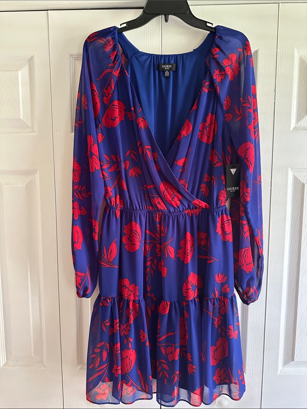 Guess Long Sleeve Floral Print Dress Size 10